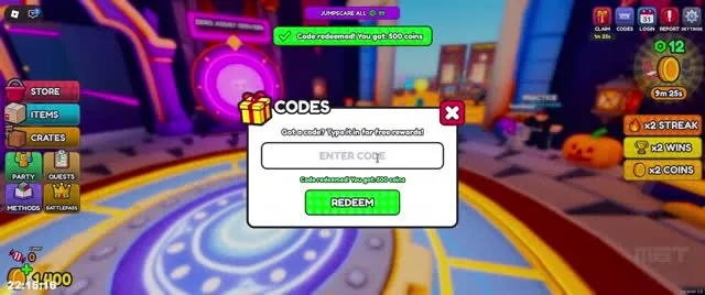 The Solve The Cube Codes window with an Enter Code text box and a Redeem button