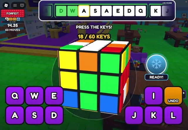 Match screen with a Freeze powerup button marked Ready